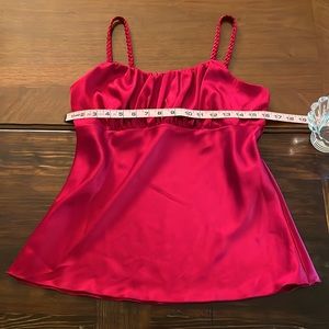 Iz Byer Satin Spaghetti Strap Cami in Hot Pink